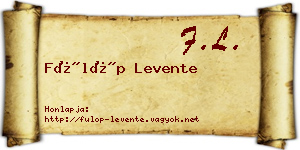 Fülöp Levente névjegykártya